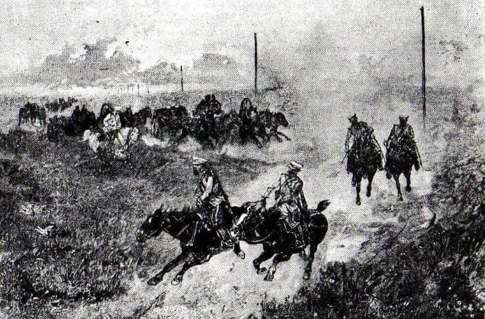 Поезд Августейшего Атамана, наследника цесаревич Николая Александровича в пути из Сибирского войска в войско Оренбургское в 1891 году. 