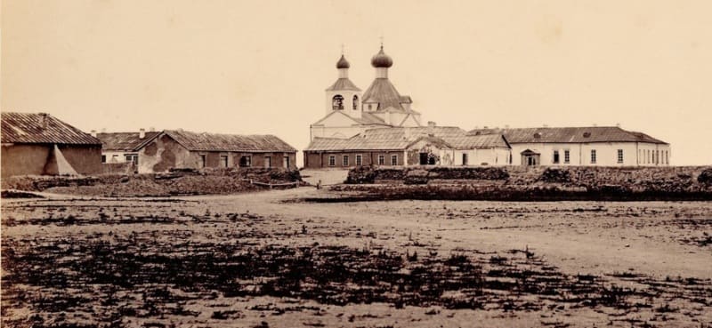 Николай Креков. Церковь во имя святого Сергия Радонежского в Сергиополе, построенная в 1857 году, освящена в 1859 году. 1870 г.