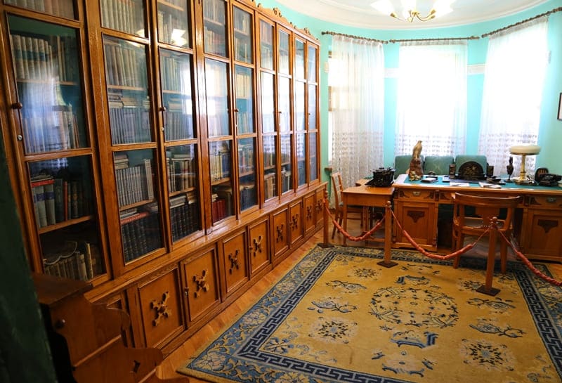 The writer's study and library.