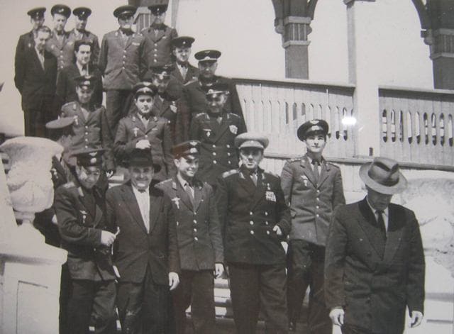 After a meeting of the state commission in a gazebo on the banks of the Syr Darya. 04.10.1961.