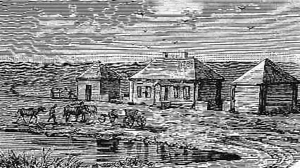 Та же почтовая станция в нынешнем виде. Иллюстрация к рассказу Н. Каразина «Скорбный путь». Рисунок Н. Каразин, гравировщик Грымоский. 