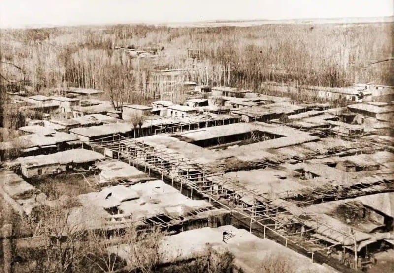 Chymkent. Western part of the city, view from the citadel. 1871-1872. “Turkestan Album”. Photographer: not yet definitively identified; the image is associated with the work of N. N. Nekhoroshev, G. E. Krivtsov, and other photographers who contributed to the album.