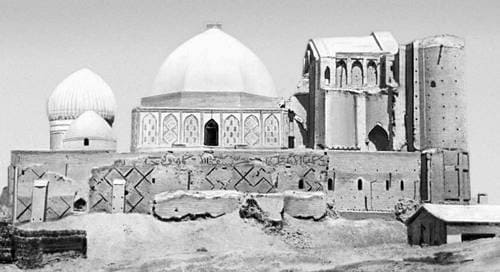 Khoja Akhmed Yasawi Mausoleum-Mosque in city of Turkestan (Chimkent Region). Photo taken before restoration in 1955 - 1957.
