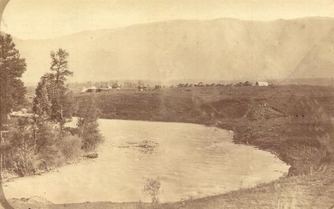  Camp of the 2nd Siberian Cossack Regiment near the village of Lepsinskaya. 1883. Unknown photographer. From the collection of the Omsk State Museum of History and Local Lore.