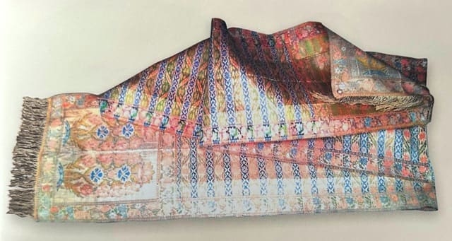Belt made of silk fabric, embroidered with gold threads. Belonged to Chokan Valikhanov.