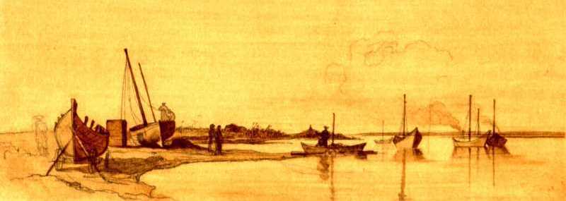 T.G. Shevchenko. Schooner equipment. Sepia toned paper. From the series fortification of Raim. 19.VI - 25.VII 1848.