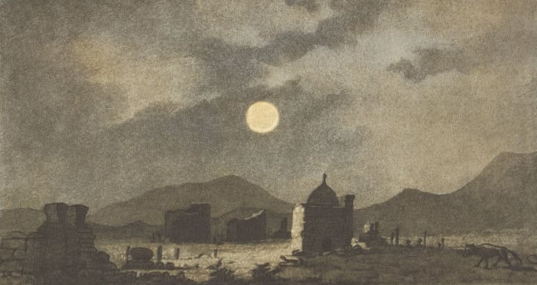 T.G. Shevchenko. Turkmen Cemetery in the Dolnap Valley. Paper, watercolor (16.5 × 22.5 cm). (VIII 1851).