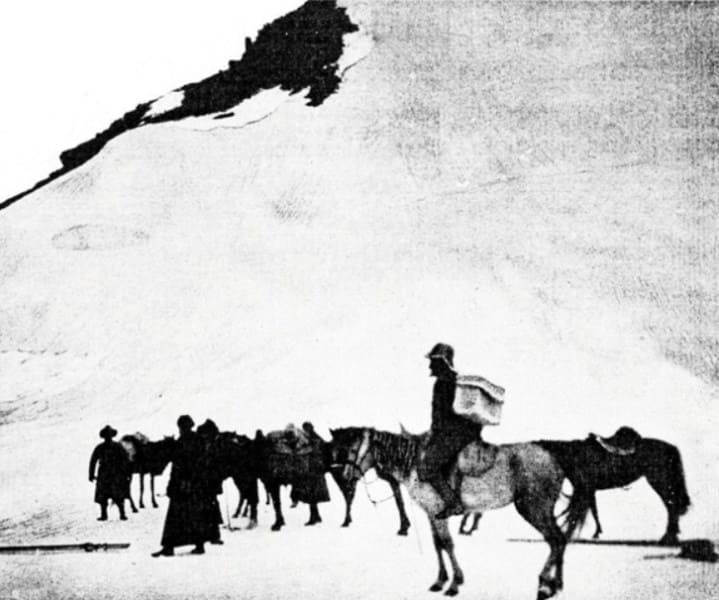 Экспедиция С.Е. Дмитриева в горах Заилийского Алатау.