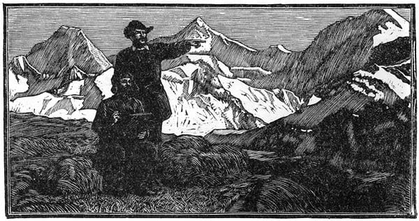 P.P. Semenov-Tyan-Shansky with P.M. Kosharov in the Tien Shan Mountains (Engraving by A.D. Goncharov).
