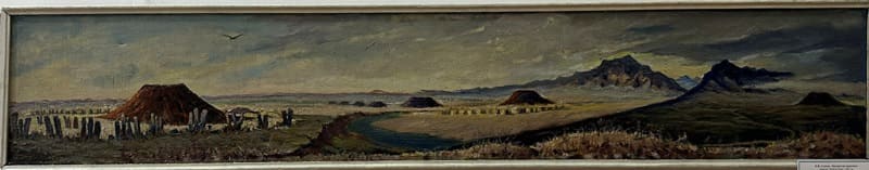 П.В. Агапов. «Могильник Бесшатыр». Картон, масло. 1961 г.