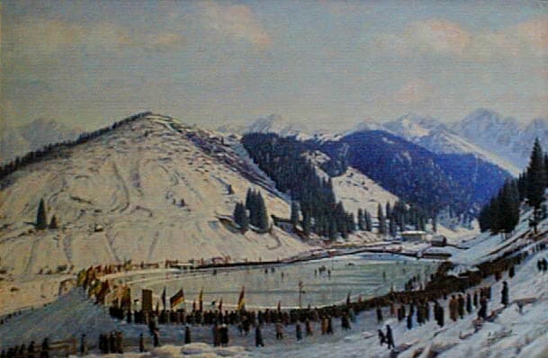«Каток Медео». Картина Николая Хлудова.