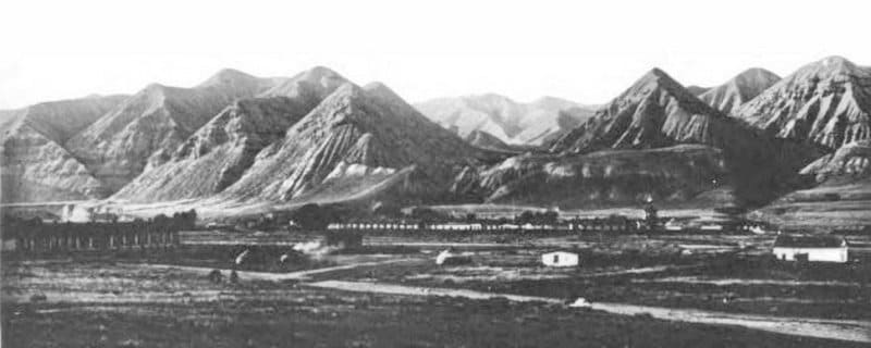 The village of Naryn. "Across the mountainous regions of Russian Turkestan." Tien Shan. Vladimir Ippolitovich Lipsky. St. Petersburg, M. Stasyulevich Printing House. Vasilevsky Island, 5th line, 28. 1906.