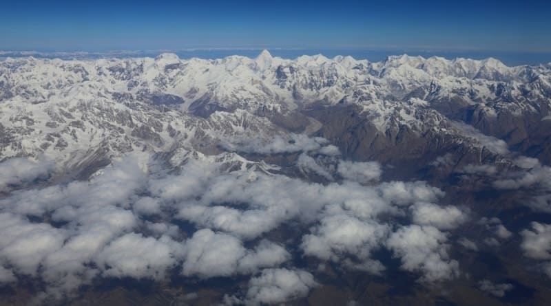 Khan-Tengri Peak and the Kakshaal-Too Ridge. View from the south.