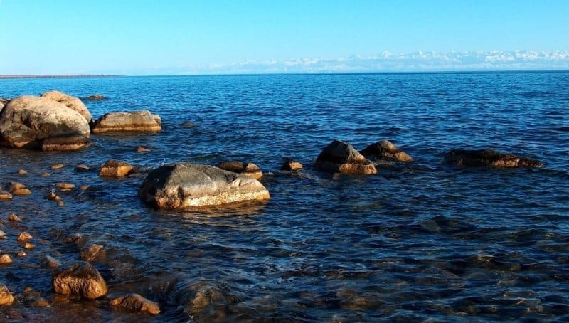 About 80 rivers flow into Issyk-Kul, but not a single stream flows out.