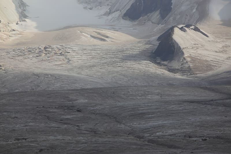 Kyzyl-Asker West Valley Glacier No. 80 is located on northern slope in western part of Kakshaal-Too Range.
