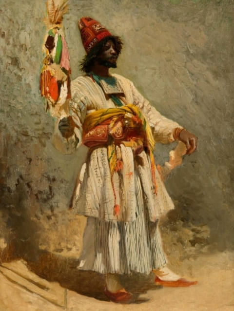 K. Makovsky, Dervish. Study for the 1870 painting "Transfer of the Sacred Carpet in Cairo". Source: State Russian Museum, St. Petersburg.