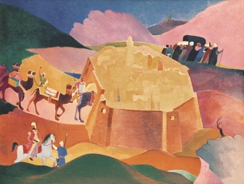 "The funeral of Firdowsi". Painting by Gazanfar Khalykov, 1934.