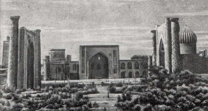 Самарканд. Регистан. Общий вид. Фотография Леона Барщевского (Leon Barszczewski). 1890 годом.