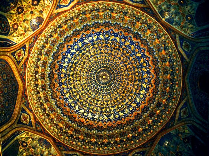 Interior of the dome in the Tillya-Kari Madrasah.