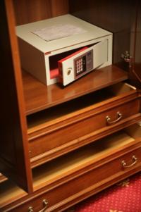 Safe in guest rooms.