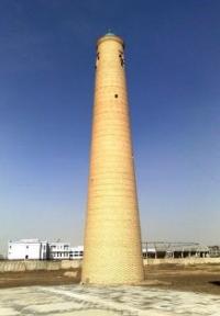 Minaret aroun mosque in Türkmenabad town.