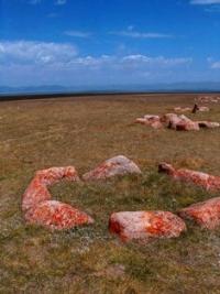 Tash-Tulga. Stones of Manas in vicinities of lake the Son-Kol.