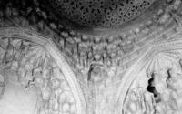 Decorative plates on a wall from carved Ganch.