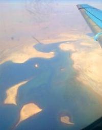 Вид на Аральское море из самолета.
