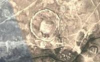 Space picture of a ribat (strengthening) of the ancient settlement Kufen (Chugundor-baba) from Google Earth.