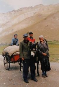 People of Kyrgyzstan in the neighborhood of Nura settlement.