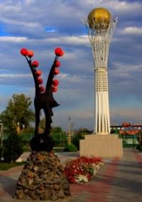 Tower Baiterek in the town of Zaisan.