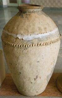 Ceramic vessel khum for storage of food stocks. Beginning XX century.