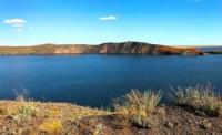 lake Shagan. Nuclear lake Semipalatinsk nuclear test site.