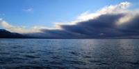 Sunset on Lake Issyk-Kul.