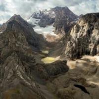 The Western Kara-Tokoy Lakes against the backdrop of the Chatkal Ushba peak, 4,339 m. a. s. l.