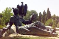 Omar Khayam a monument in Dushanbe.
