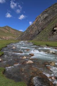 Ottuk River Valley. Southern slope of Terskey Ala-Too Range.
