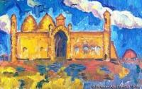 Artist F. Potekhin. Arystan-Bab Mausoleum-Mosque. 1976.