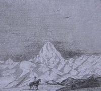 Khan-Tengri the highest mountain in the Russian Tien-Shan. An illustration from the first edition "Picturesque Russia".
