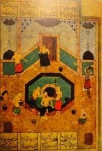 East bath. Medieval miniature.