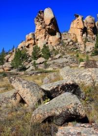 Auliye valley in Kyzylaray mountains. Karaganda province.