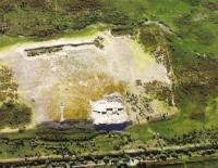 Settlement Tortkultobe (Nizhny Barskhan). VII - XII centuries. Aerial photo.