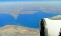 The view from the plane to the northern Aral Sea.