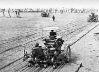 Sowing of a cotton in collective farm "Truth" of Hodzhambassky district.