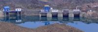 Kapshagay hydroelectric power station, reservoir and vicinities.