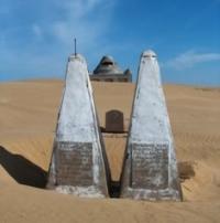 A cemetery brought by sand in settlement Akbasty.
