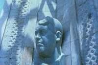Bust of Mirzo Tursun-zade, installed in the city park Luchob on the memorial of the mausoleum of Mirzo Tursun-zade.