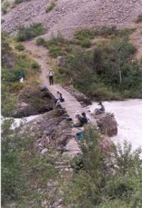 Old bridge on Aksu Canyon.