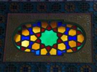 Decorative window in fortress Kunya Ark in Khiva.