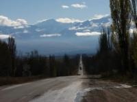 Road from settlement Tyup to the town of Karakol.
